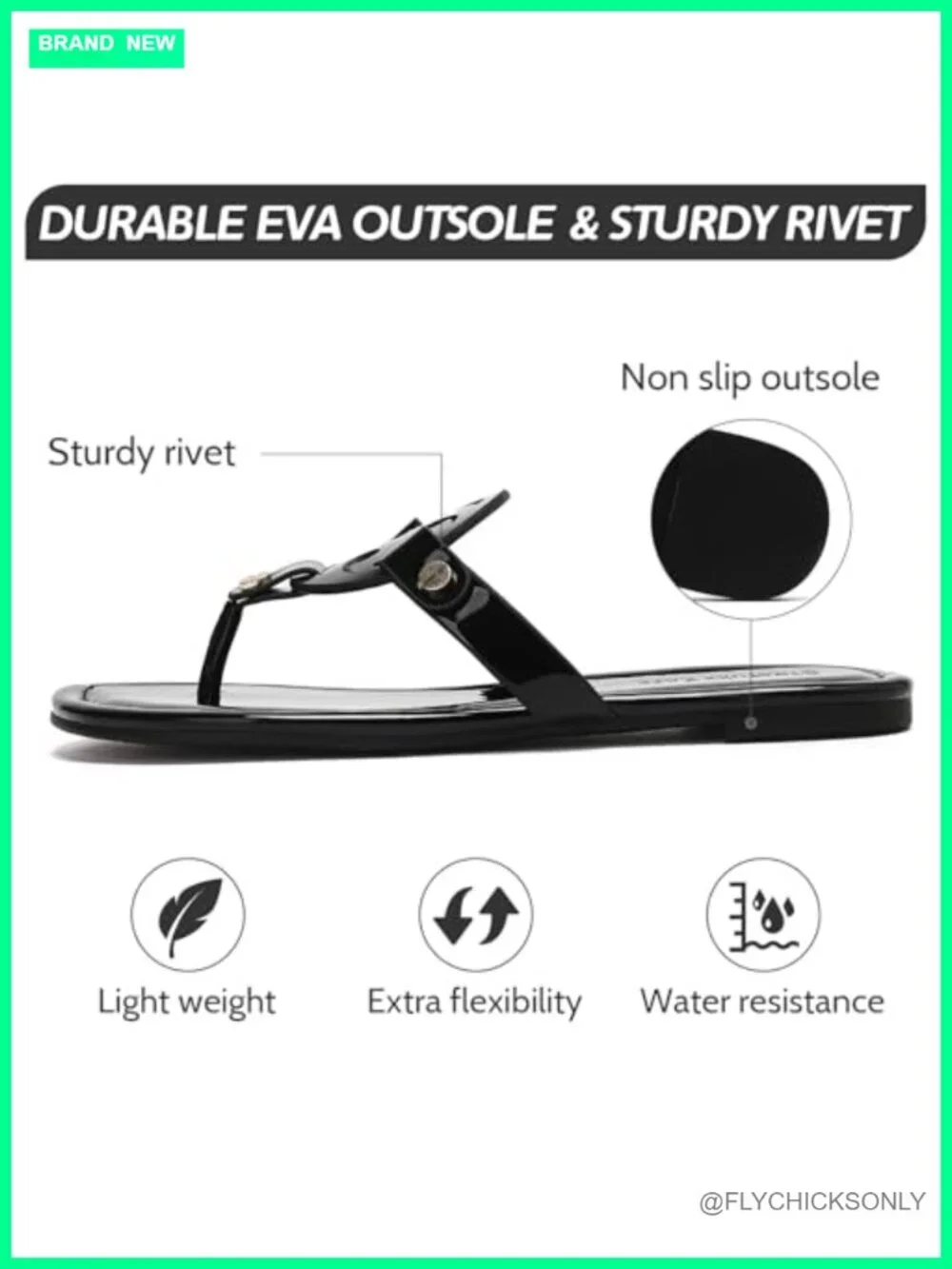 Patent Leather Thong Sandals with Memory Foam